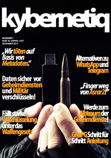 Titelseite  der Zeitschrift Kybernetiq in deutscher Sprache.